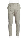 Men,s Linen-blend Drawstring slim -Beige
