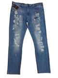Bargello Heavy Distressed Jeans - Light Blue