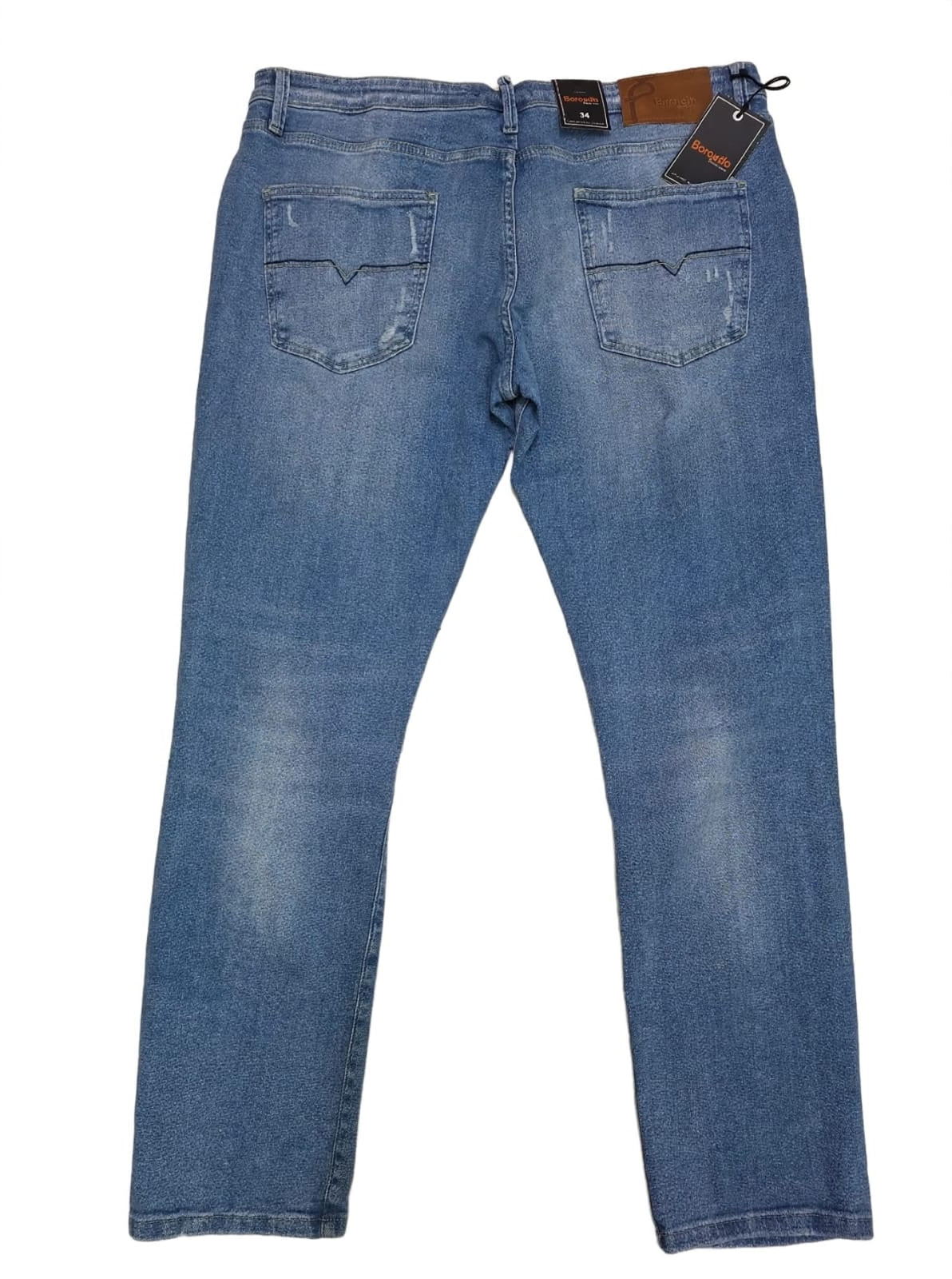 Bargello Heavy Distressed Jeans - Light Blue